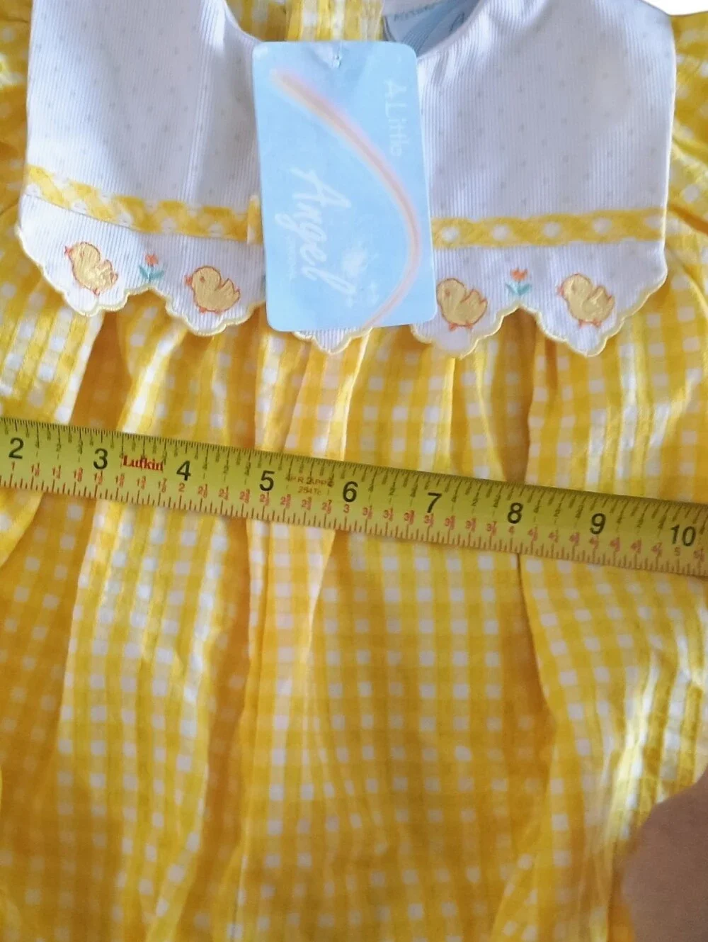 Vintage Little Angel Yellow Gingham Bubble Romper | 3 to 6 Months |